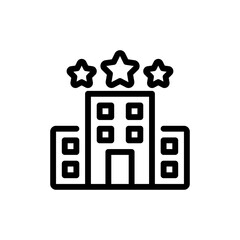 Luxury Hotel Vector Outline Icon Style illustration. EPS 10 File