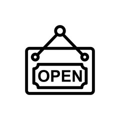 Open Signboard Vector Outline Icon Style illustration. EPS 10 File