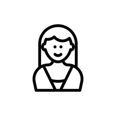Female Manager Vector Outline Icon Style illustration. EPS 10 File