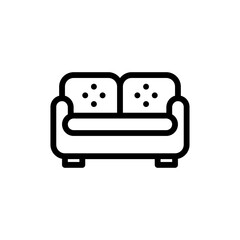 Sofa Vector Outline Icon Style illustration. EPS 10 File