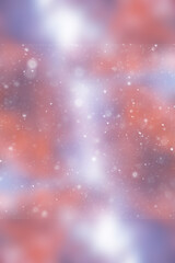 blurred snow / winter abstract background, snowflakes on abstract blurred glowing leaf background