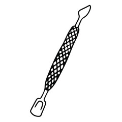 Manicure tools. Hand-drawn doodles. Hand and nail care. Vector illustration isolated on white background.