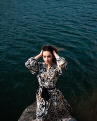 Portrait of a girl near the river