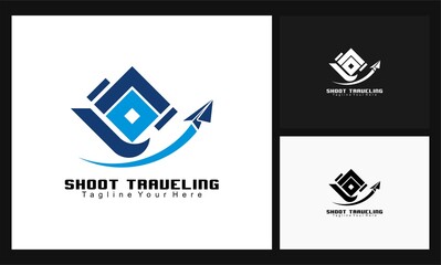 shoot traveling concept design photographer logo