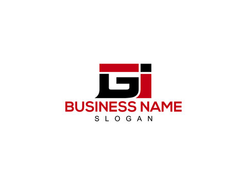 GI Letter Logo, gi logo image vector for business