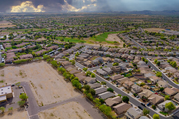 Avondale small town a view overlooking desert mountains near on Phoenix Arizona