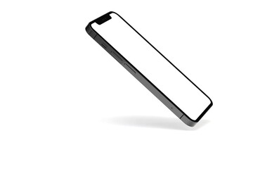 Realistic isometric black frameless smartphone mockup perspective 3d