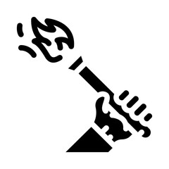 olympic torch glyph icon vector. olympic torch sign. isolated contour symbol black illustration