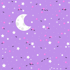 Scrapbook, pattern, fundo, repetição - noite doce, formiga, doces, céu, estrelas