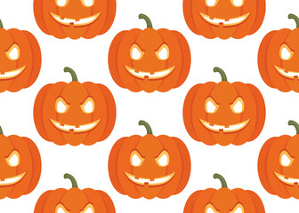 Pumpkin. Halloween holiday geometric seamless pattern. For packaging design.