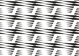 Naklejka premium Black triangles on a white background. Seamless texture.