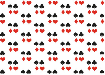 Playing card suits Seamless pattern.