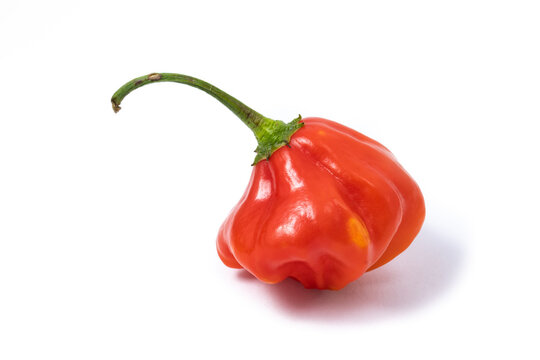 Brazilian cambuci pepper, ripe and whole, isolated on white background