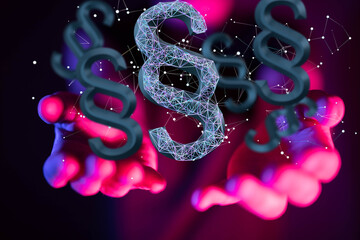 Symbol of Law and Justice - Paragraph / section sign - 3D Rendering