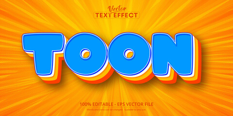 Toon text, comic pop art style editable text effect - obrazy, fototapety, plakaty