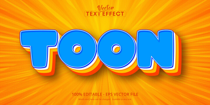 Toon text, comic pop art style editable text effect