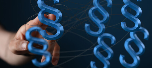 Symbol of Law and Justice - Paragraph / section sign - 3D Rendering