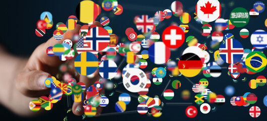 International world flag 3d digital