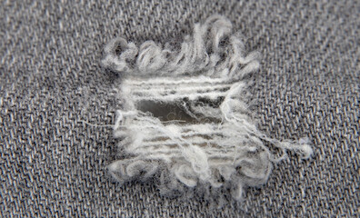 Skinny jeans, grey, ripped, close up