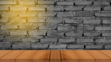 brick wall and wood floor