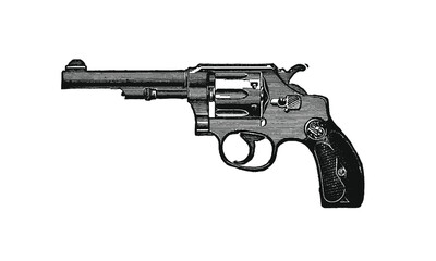 Handgun on White Background