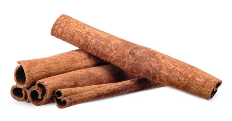cinnamon isolated on white background.