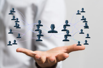 hierarchy connection team group 3d