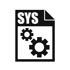 SYS File Vector Icon, Flat Design Style