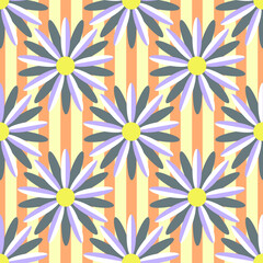 Geometric flowers seamless pattern. Vector stock illustration eps10. 