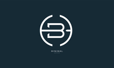 Alphabet letter icon logo HB or BH