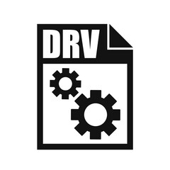 DRV File Vector Icon, Flat Design Style