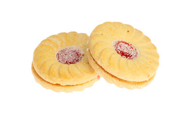 Two jam and cream biscuits