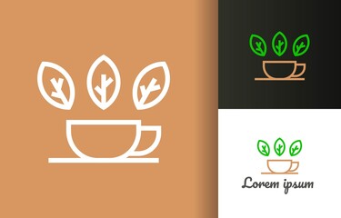 Coffee natural leaf cafe restaurant logo company, logo vector template design. Ready to use, easy for edit.