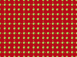 seamless pattern green macaroon on a red background