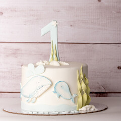 tarta de ballenas para celebrar un año