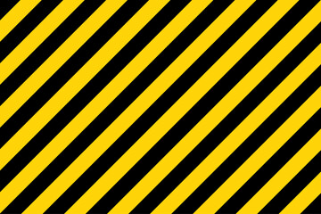 Black and yellow diagonal line striped. Blank vector illustration warning background. Hazard caution sign tape. Space for text