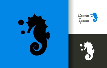Seahorse nautical mascot animal cute logo company, logo vector template design. Ready to use, easy for edit. © reziart