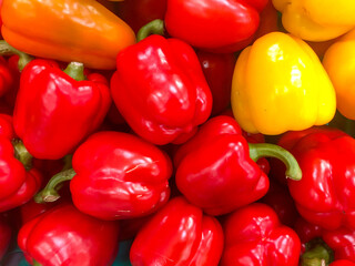 Fresh peppers on sale in a supermarket.