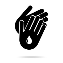 Clean your dirty hand, wash hygiene vector illustration icon, preventation flat symbol isolated on white background