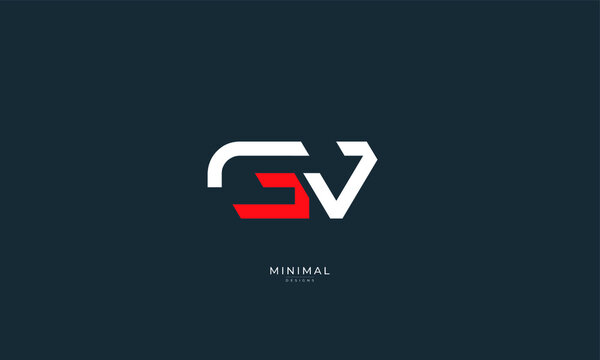 Alphabet letter icon logo GV