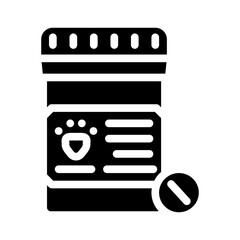 animal pills glyph icon vector. animal pills sign. isolated contour symbol black illustration