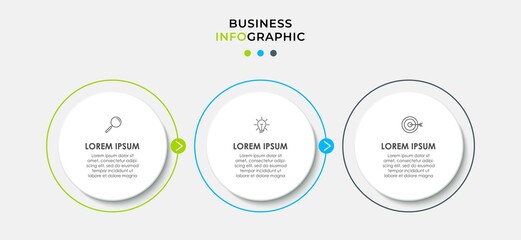 Vector Infographic design business template with icons and 3 options or steps. Can be used for process diagram, presentations, workflow layout, banner, flow chart, info graph
