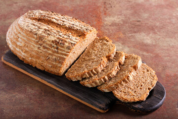 Sunflower seed bread, sliced