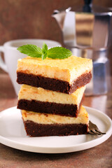 Brownie cheesecake bars