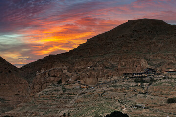 View of the Mount of Temptations in the evening