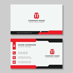 Red And White Simple Business Card Template