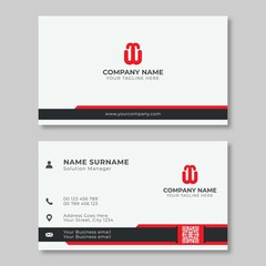 Red And White Simple Business Card Template