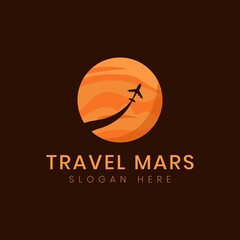 Mars mission logo design illustration