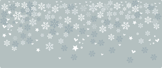 Winter Xmas snowflakes for Christmas or New Year holiday design template Falling snow flake pattern background. Snowfall overlay texture. 