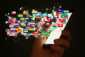 National flags of the countries 3d